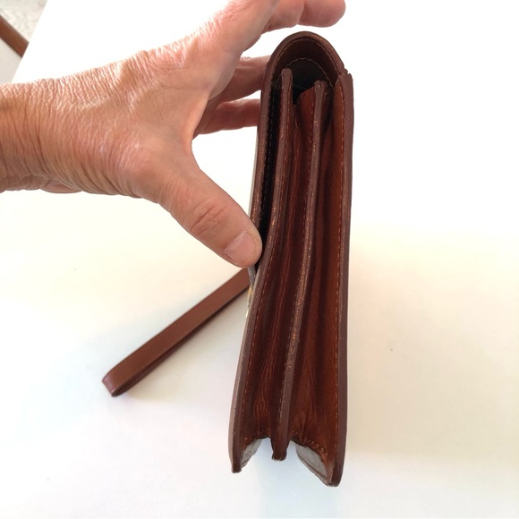 Wilson’s Vintage Buck Brown Leather Clutch Handbag Organizer Unisex Hidden Strap - Picture 6 of 17
